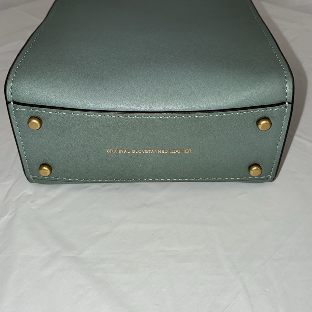Coach Small Leather Satchel in Seafoam Green with Gold Hardware - Picture 8 of 11